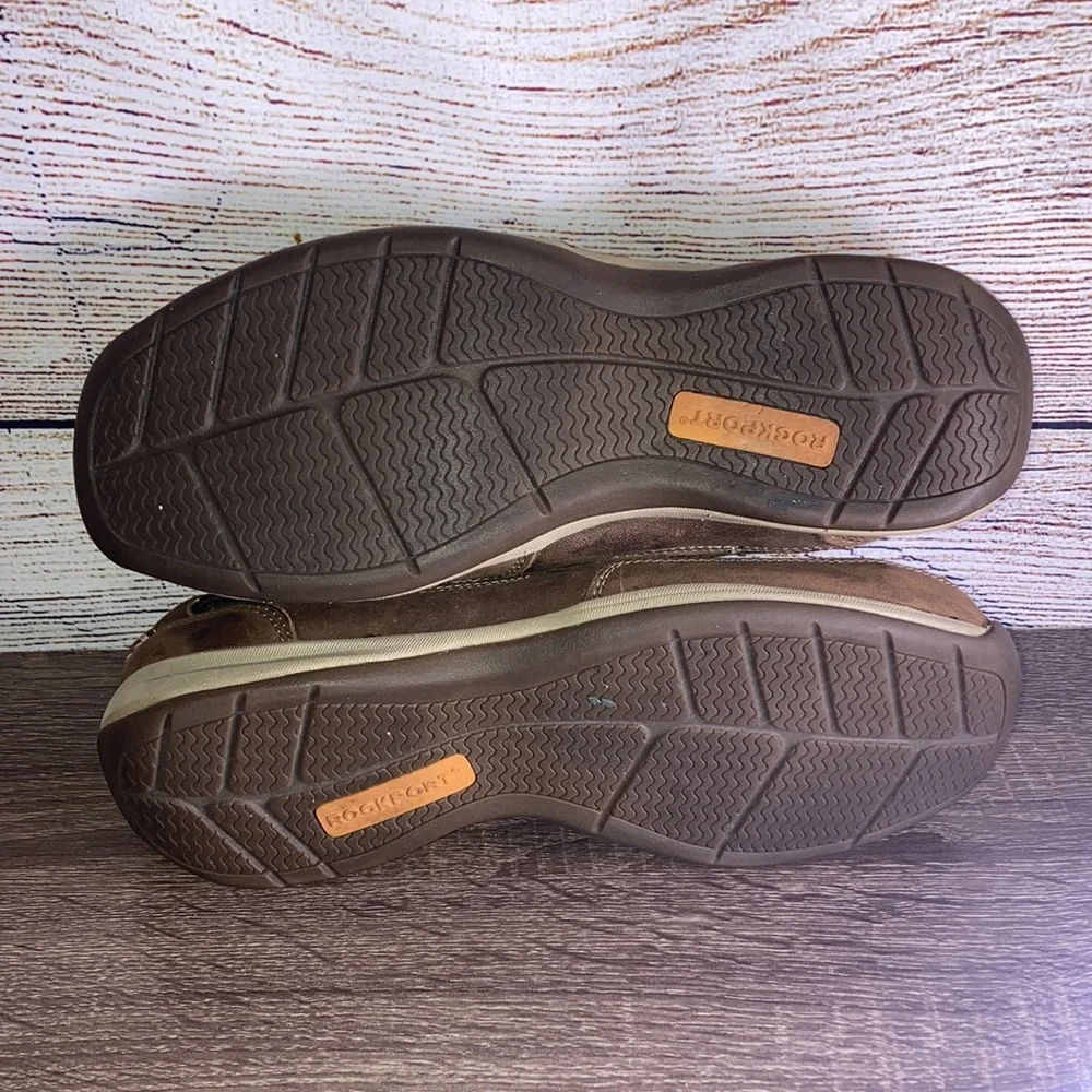 ROCKPORT WORKS RK6736 Sailing Club Steel Toe Boat Shoes, Brown M8.5 W10.5
